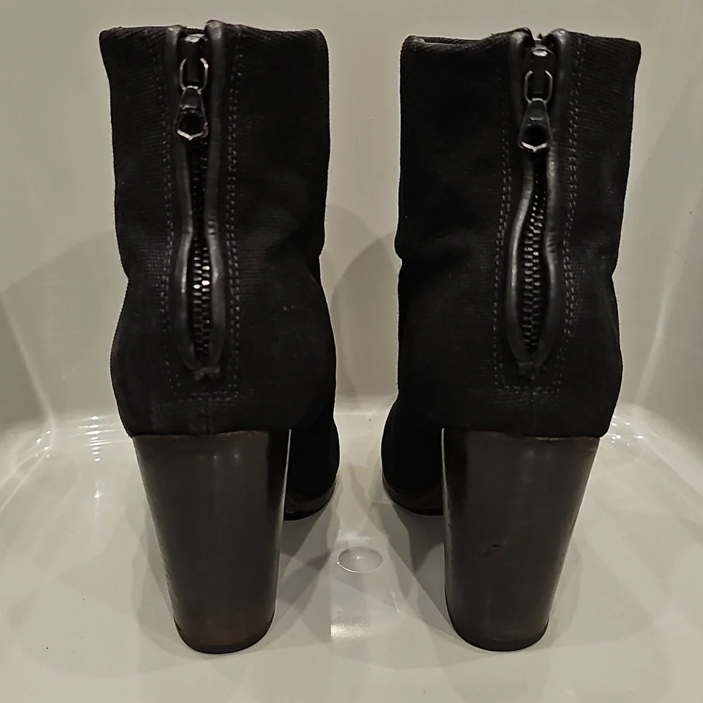 RAG & BONE Black Canvas Ankle Newbury Booties